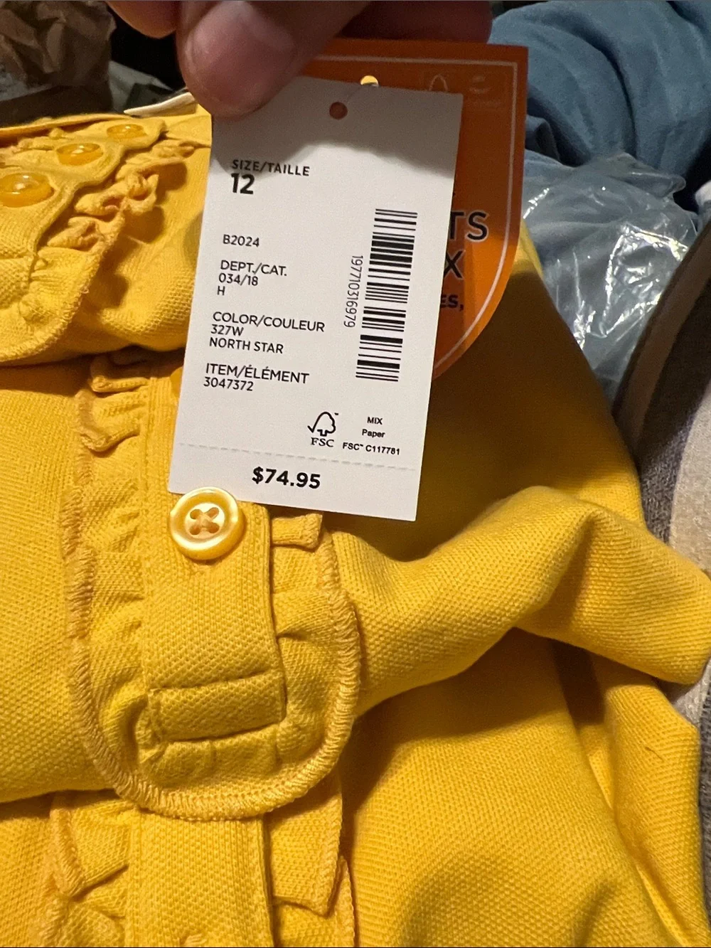 Gymboree Yellow Polo with Polka-Dot Trim